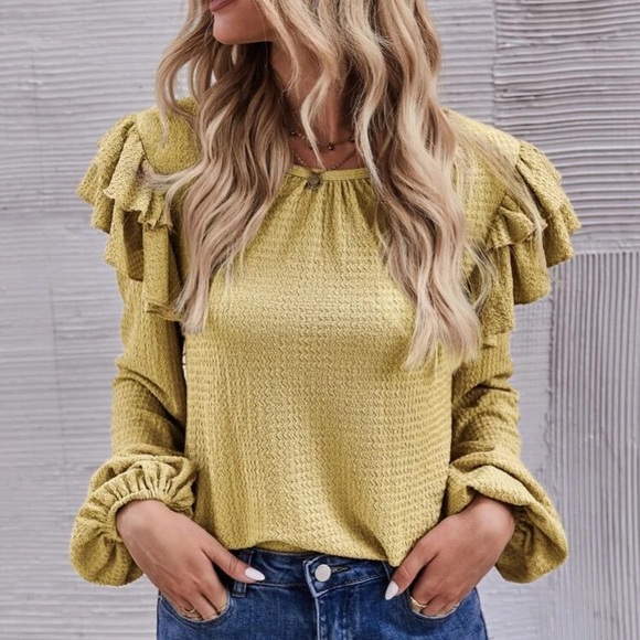 Boho ruffle trim blouse - Picture 6 of 16